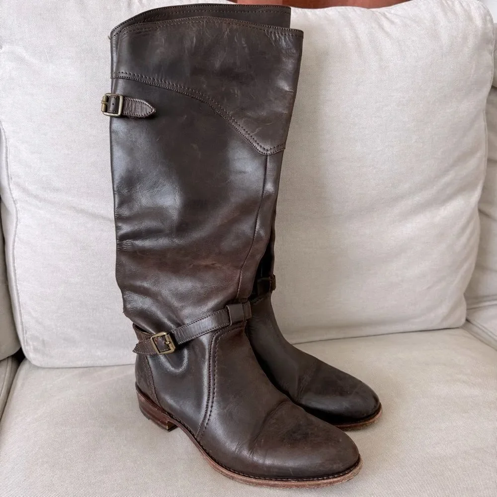 Frye Brown Dorado Knee High Riding Boots